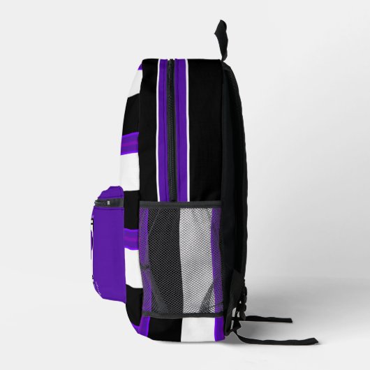 B&Wパープルハートの打ち付け プリントバックパック (右)