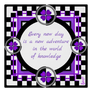 B&Wパープルハートの打ち付け ポスター