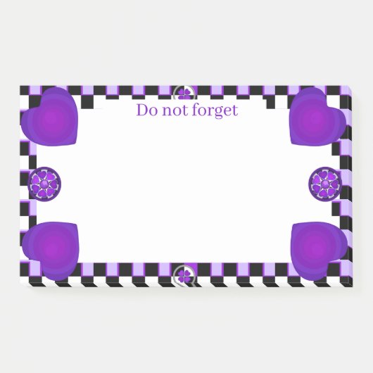 B&Wパープルハートの打ち付け ポストイット (正面)