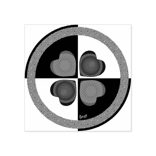 B&Wパープルハートの打ち付け ラバースタンプ (インプリント)