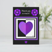 b&wパープルハートの打ち込み サンキューカード (スタンド正面)