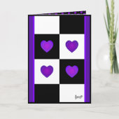 B&Wパープルハートズビーリングバースデーカード カード (正面)