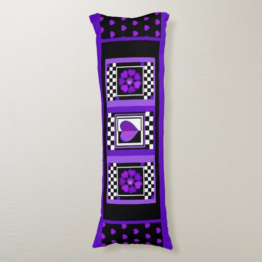 B&Wパープルハート打ち込み抱き枕 ボディピロー (正面縦)