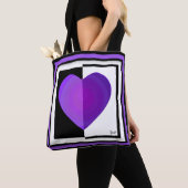 B&Wパープルハート トートバッグ (クローズアップ)