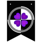 B&Wパープルハート バンティングフラッグ (第1の旗)