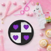 B&Wパープルハート ペーパープレート (パーティー)