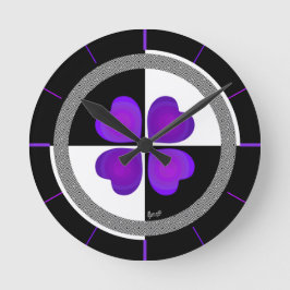 B&Wパープルハート ラウンド壁時計
