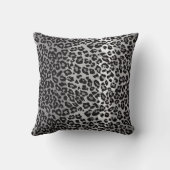 B & Wヒョウ柄モノグラムカスタムと名前 クッション (裏面)