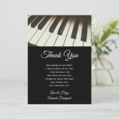 B&Wピスタイリッシュアノ鍵写真ありがとう サンキューカード (スタンド正面)