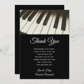B&Wピスタイリッシュアノ鍵写真ありがとう サンキューカード (正面/裏面)
