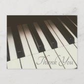 B&Wピスタイリッシュアノ鍵写真 – ありがとう ポストカード (正面)
