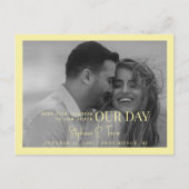B/Wフォトイエローカレンダーを私たちの日に ポストカード (正面)