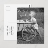 B&Wフォトチャイルドストレイニング移動カートの新しいアドレス ポストカード (正面/裏面)