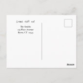 B&Wフォトチャイルドストレイニング移動カートの新しいアドレス ポストカード (裏面)