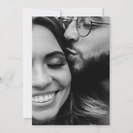 B/Wフォトブラックエレガント結婚式招待状 招待状 (裏面)