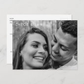 B/Wフォトモダンブライダル付きビール インビテーションポストカード (正面/裏面)