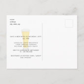 B/Wフォトモダンブライダル付きビール インビテーションポストカード (裏面)