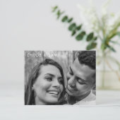 B/Wフォトモダンブライダル付きビール インビテーションポストカード (スタンド正面)