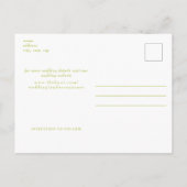 B/Wフォトライムグリーンマークあなたのカレンダー私たちの日 ポストカード (裏面)