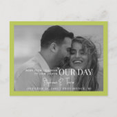 B/Wフォトライムグリーンマークあなたのカレンダー私たちの日 ポストカード (正面)