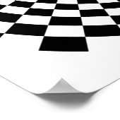 B&Wフラワーオプティカルイリュージョン ポスター (角)