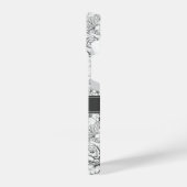 B&Wフラワーガーデンバラパターン iPhoneケース (左側面)