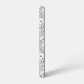 B&Wフラワーガーデンバラパターン SAMSUNG GALAXYケース (左側面)