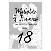 B&Wフランジパニボヘミアンボタニカルウォーターマークモダン版 テーブルナンバー (正面)