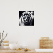 B&Wブルーアイドリオン ポスター (キッチン)