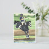 B&WホースXC絵を描を水のエヴェントに ポストカード (スタンド正面)