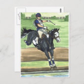 B&WホースXC絵を描を水のエヴェントに ポストカード (正面/裏面)