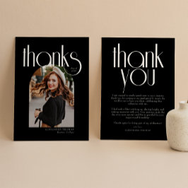 B & Wミニマリスト&アーモダンチフォト卒業 サンキューカード