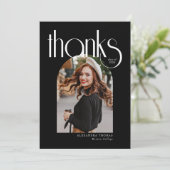 B & Wミニマリスト&アーモダンチフォト卒業 サンキューカード (スタンド正面)