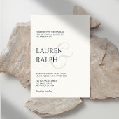 B&Wミニマルエレガントリストスクリプト結婚式招待状 招待状