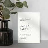 B&Wミニマルエレガントリストスクリプト結婚式招待状 招待状