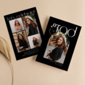 B & Wミニマルモダンリスト5アーチフォト卒業 招待状