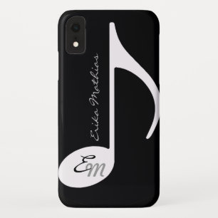 b/wミュージカルノートのカスタマイズ iPhone XRケース