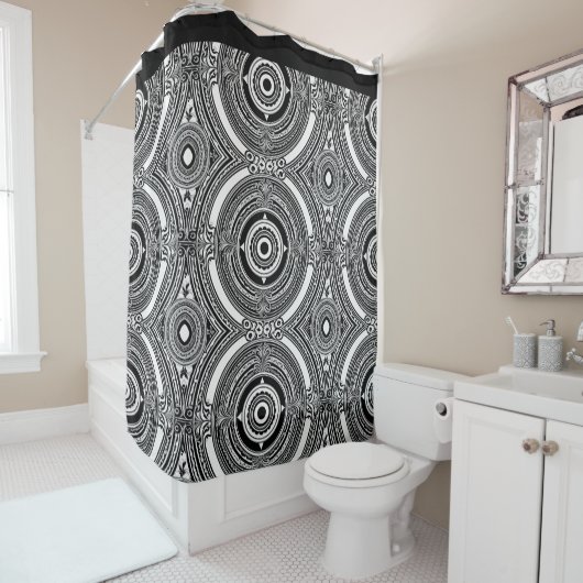 B&Wメダリオンモチーフ シャワーカーテン (インサイチュ)