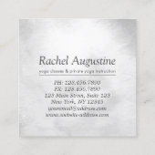 B&Wヨガインストラクター瞑想ツリーポーズオムシンボル スクエア名刺 (裏面)