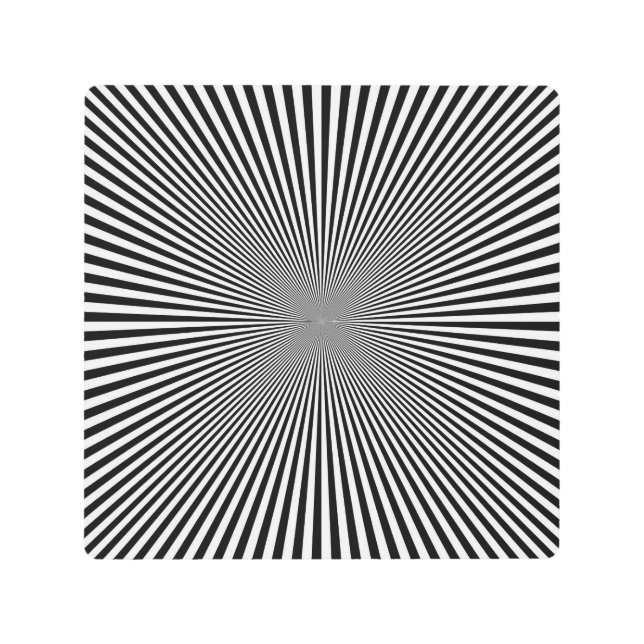 B&Wレイズの光学錯覚 メタルプリント (正面)