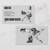 B/Wレトロの秘書 名刺 (正面/裏面)