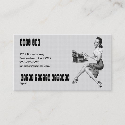 B/Wレトロの秘書 名刺 (正面)