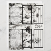 B&Wワイルドフラワーズスージーのガーデン1カスタマイズ空白の可能 (正面/裏面)