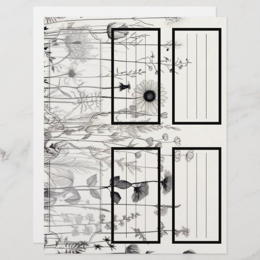 B&Wワイルドフラワーズスージーのガーデン5カスタマイズ空白の可能 (正面/裏面)