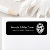 B&Wヴィンテージ華美シルエット新郎新婦 ラベル (インサイチュ)