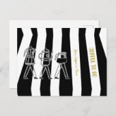 B & W三名コーヒーメーカーストライプのコーヒー ポストカード (正面/裏面)