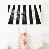 B & W三名コーヒーメーカーストライプのコーヒー 横断幕 (インサイチュ)