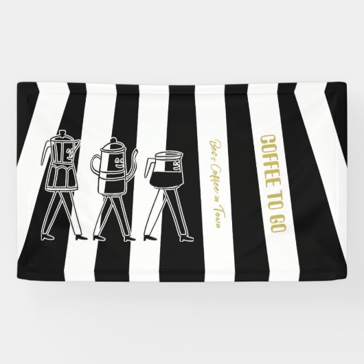 B & W三名コーヒーメーカーストライプのコーヒー 横断幕 (横)