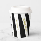 B & W三名コーヒーメーカーストライプのコーヒー 紙コップ (裏面)