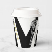 B & W三名コーヒーメーカーストライプのコーヒー 紙コップ (右)